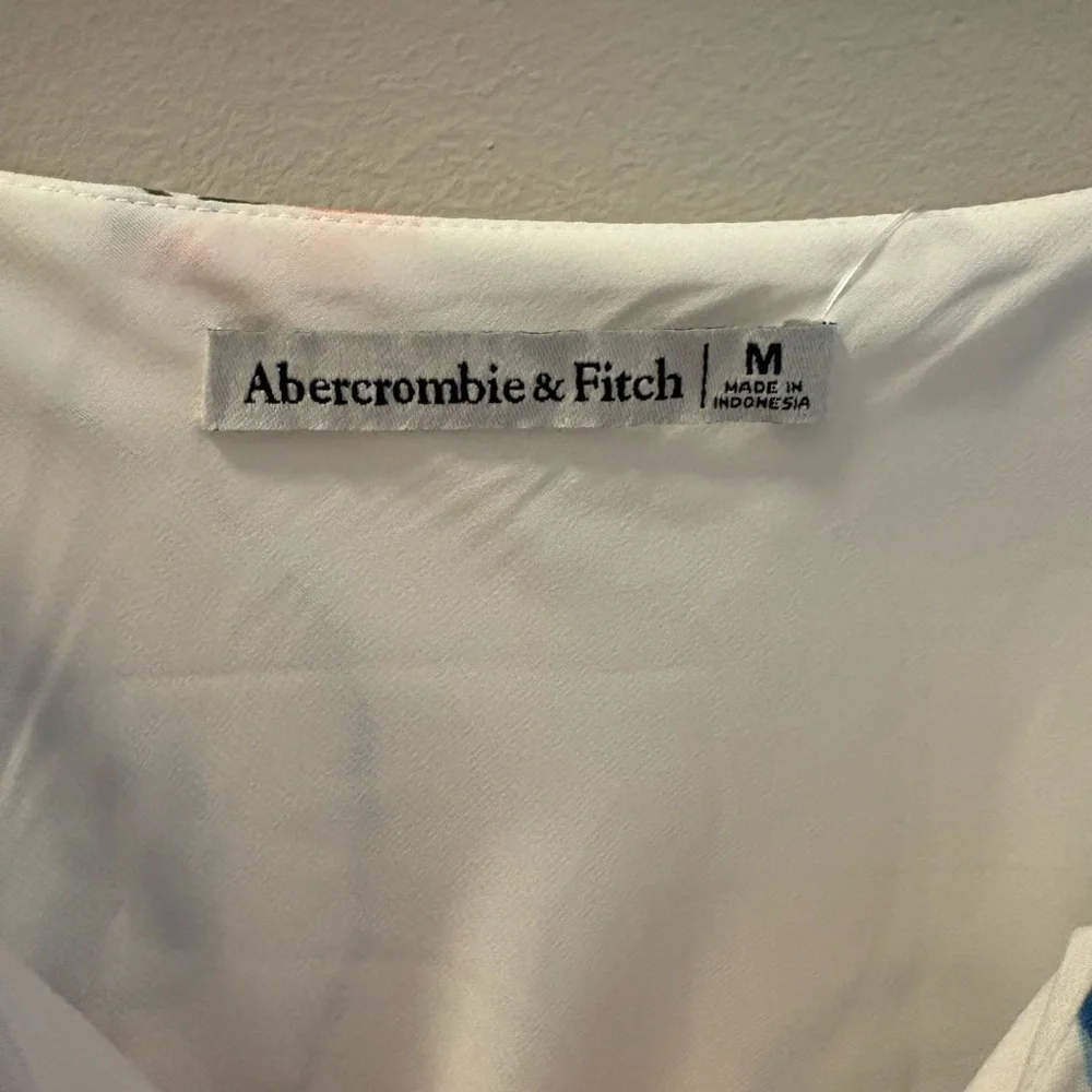 Abercrombie & Fitch European Summer Floral Maxi Dress - White and Blue